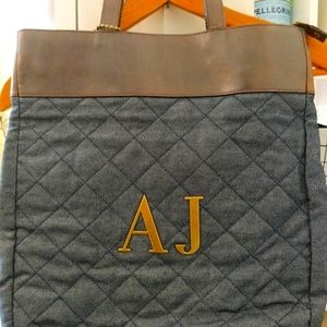 Vintage Armani Jean dark denim light hand bag